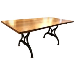 Stunning Live Edge Cherry Table with Industrial Iron Legs