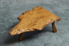Stunning Live Edge Coffee Table in Solid Baltic Pine Europe 1960s