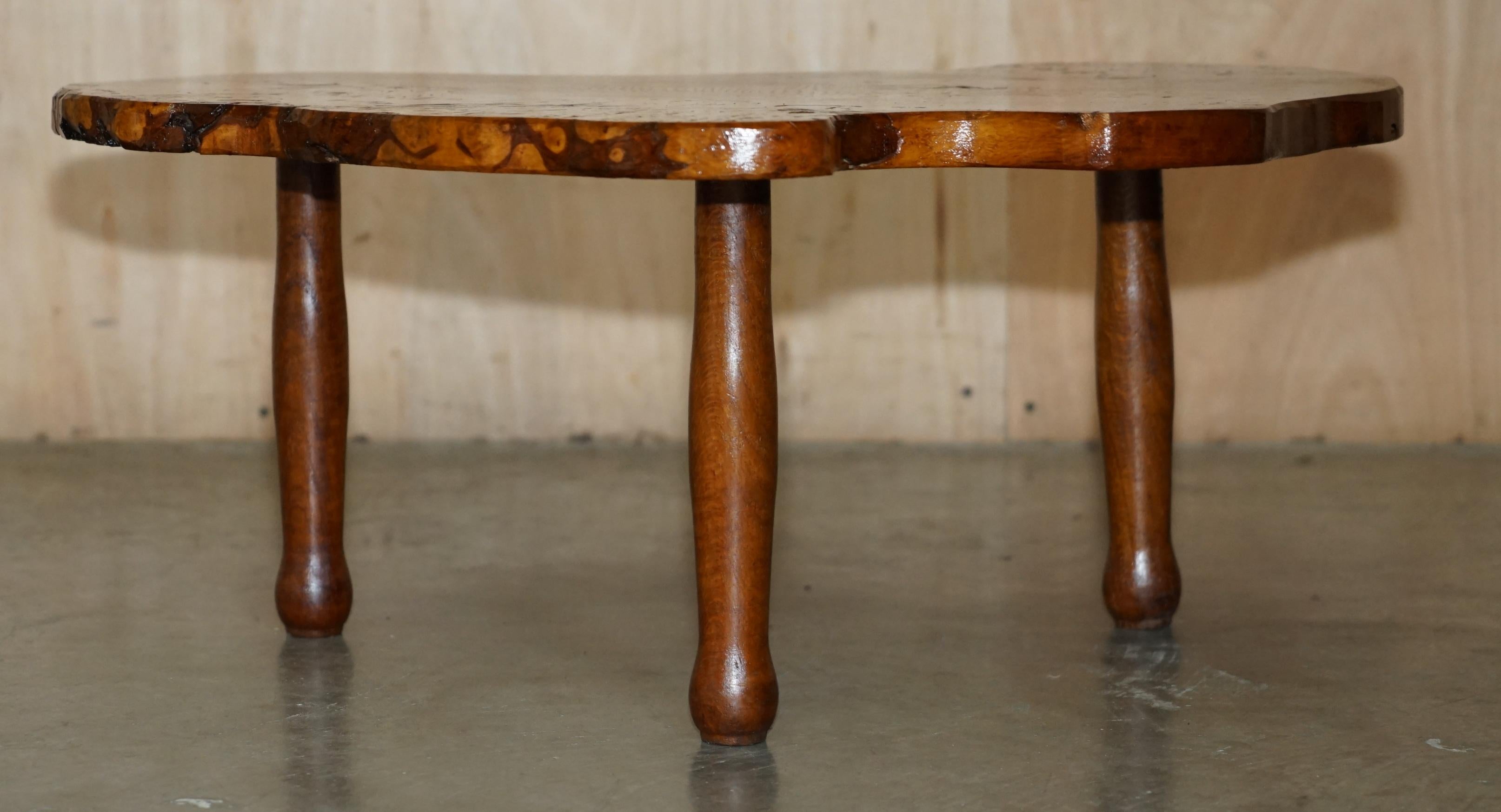STUNNiNG LIVE EDGE SLAB COFFEE OR COCKTAIL TABLE IN BURR PIPPY OAK For Sale 9