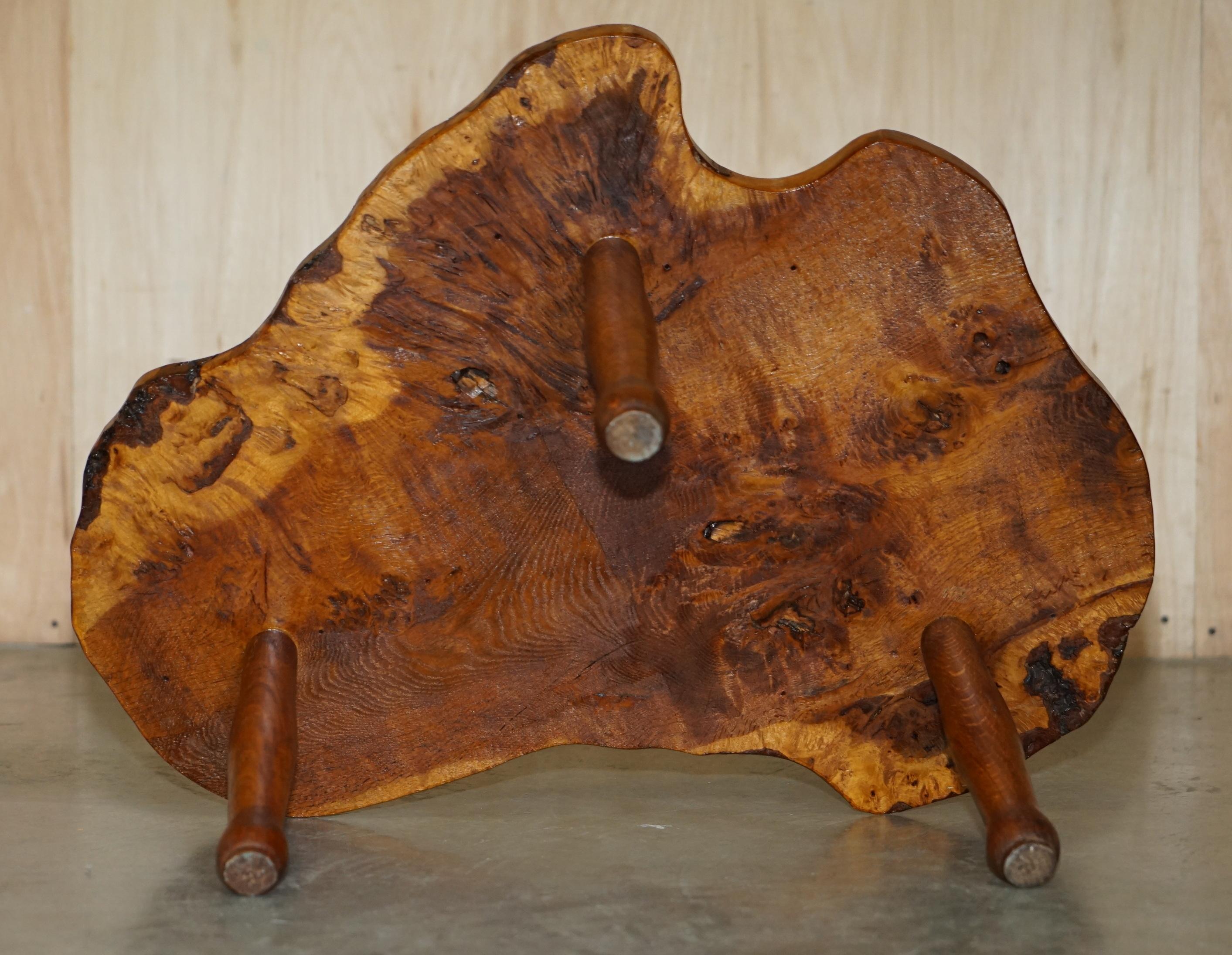 STUNNiNG LIVE EDGE SLAB COFFEE OR COCKTAIL TABLE IN BURR PIPPY OAK For Sale 10