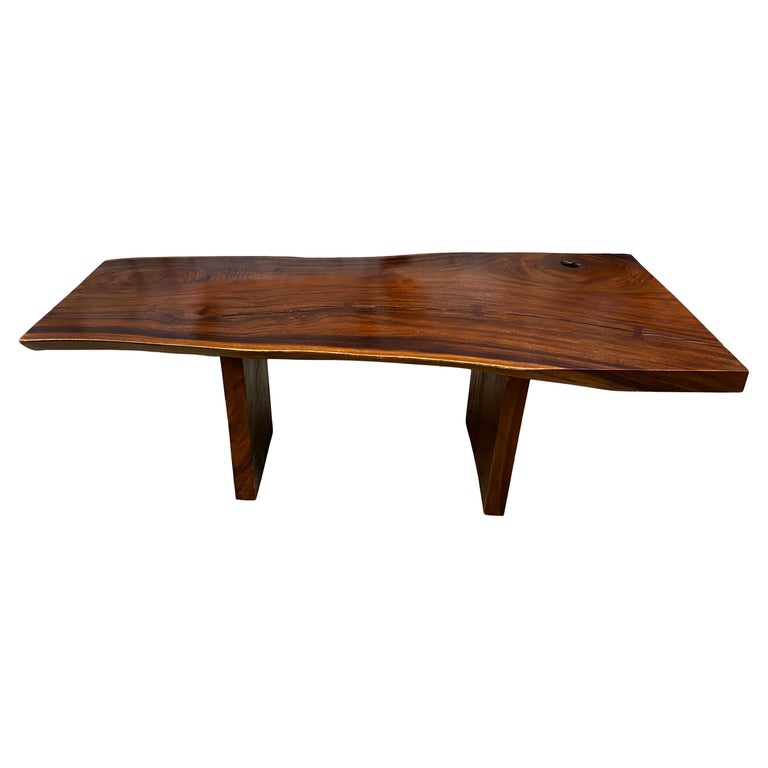 Stunning 7' Live Edge Walnut Slab Dining Table the Style of Nakashima