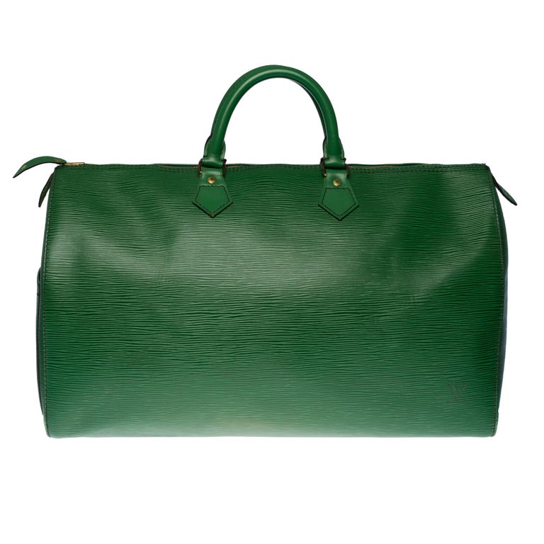 Stunning Louis Vuitton Speedy 40 handbag in green épi leather at 1stDibs