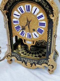 Stunning Louis XIV Boulle Gilt Bronze Table Clock, France, 19th Century