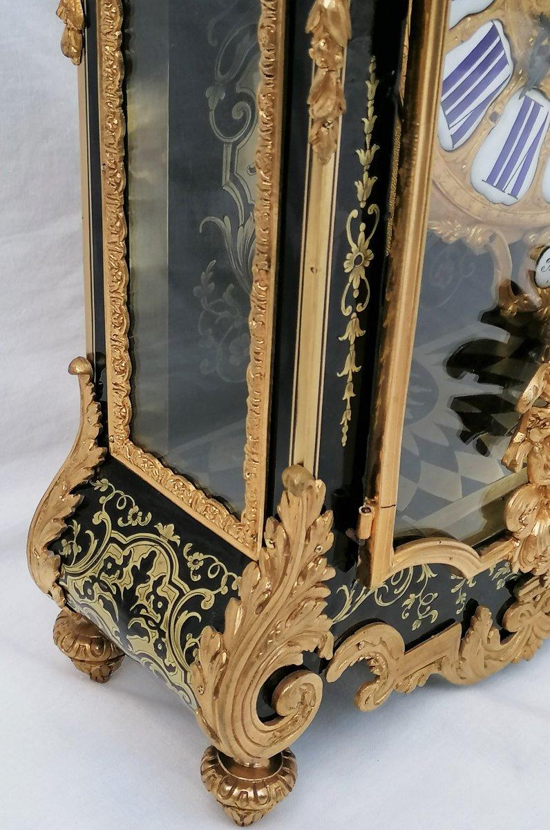 Stunning Louis XIV Boulle Gilt Bronze Table Clock, France, 19th Century In Good Condition In Paris, FR