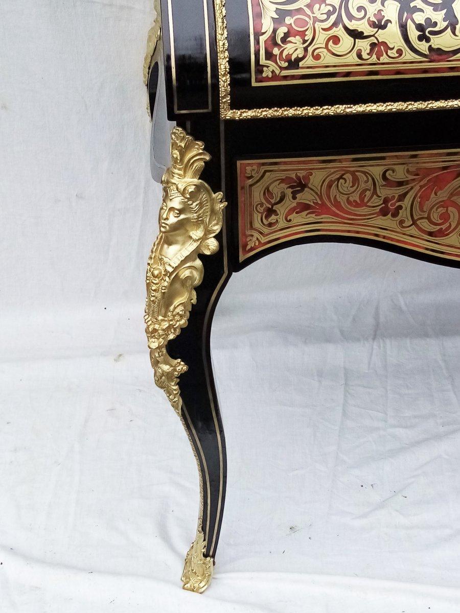 Stunning Louis XV Boulle Marquetry Secretary Desk Cabinet France, 19th Century 4