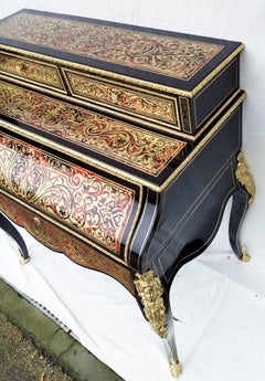 Stunning Louis XV Boulle Marquetry Secretary Desk Cabinet France, 19th Century