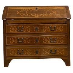 Superbe Commode Bureau Louis XV en marqueterie, circa 1900 -1X40