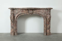 Antique Stunning Louis XV Rococo Style Fireplace Mantel