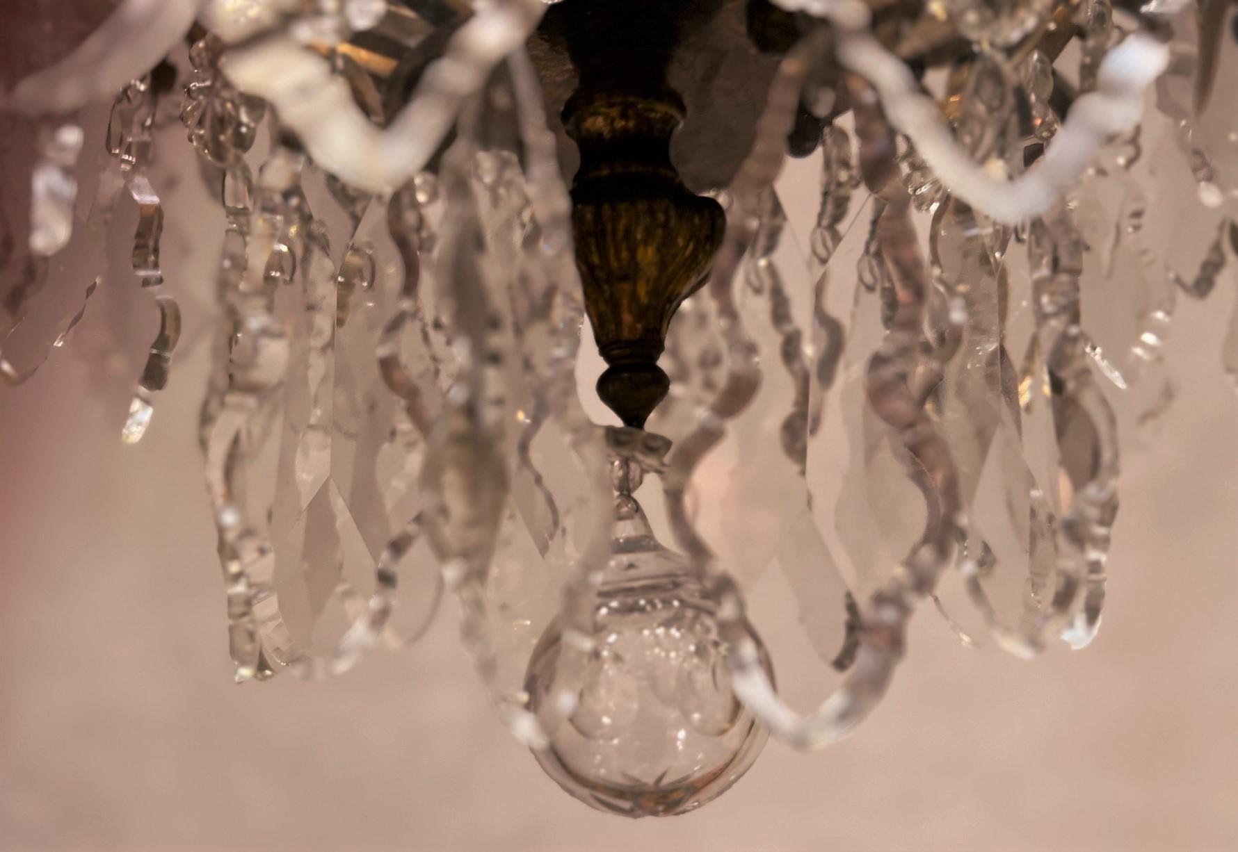 Stunning Louis XV Style 12-Light Bronze & Crystal Chandelier, France, Circa:1900 For Sale 7