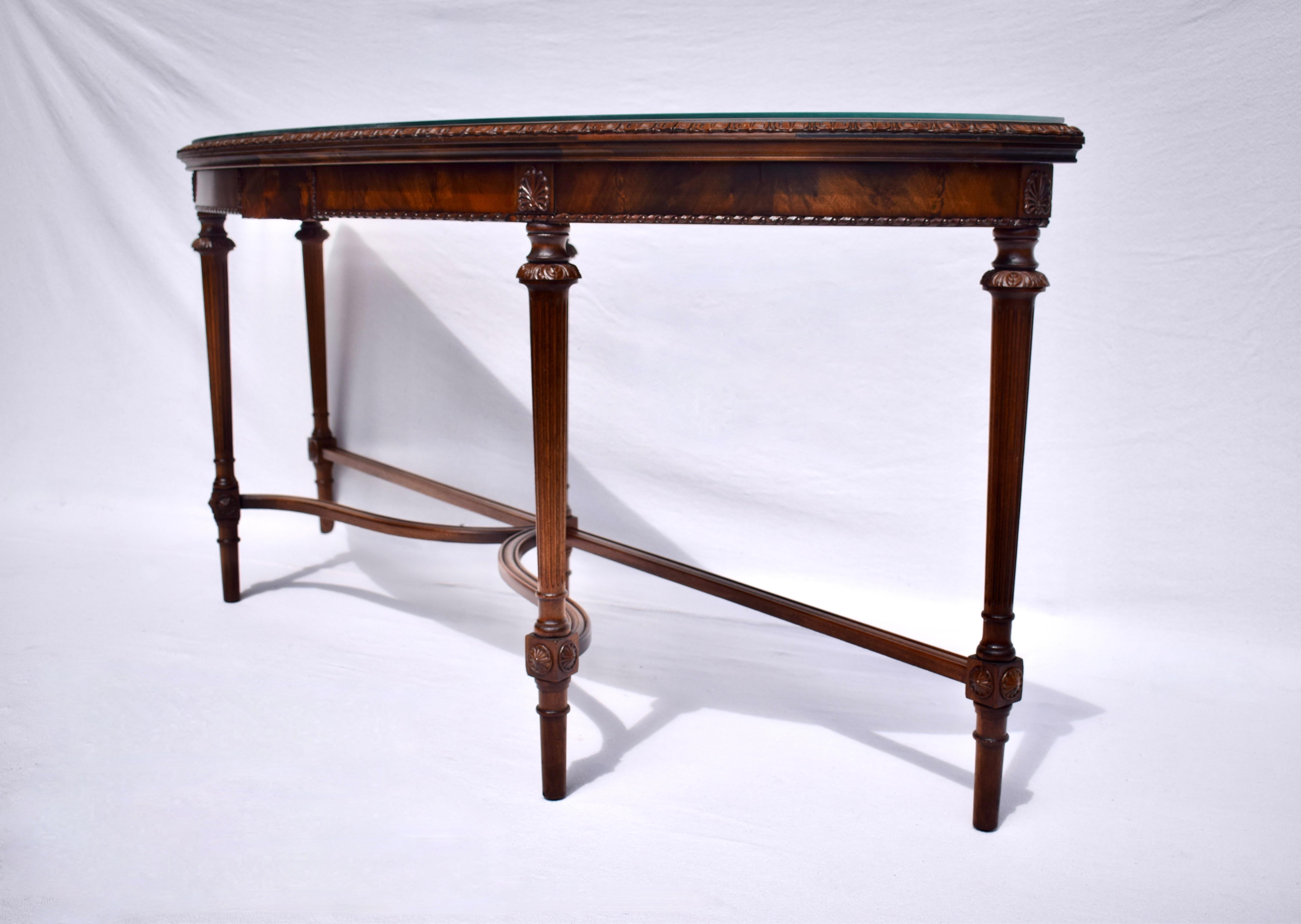 Louis XVI French Style Mahogany Demilune Console Table In Good Condition For Sale In Southampton, NJ