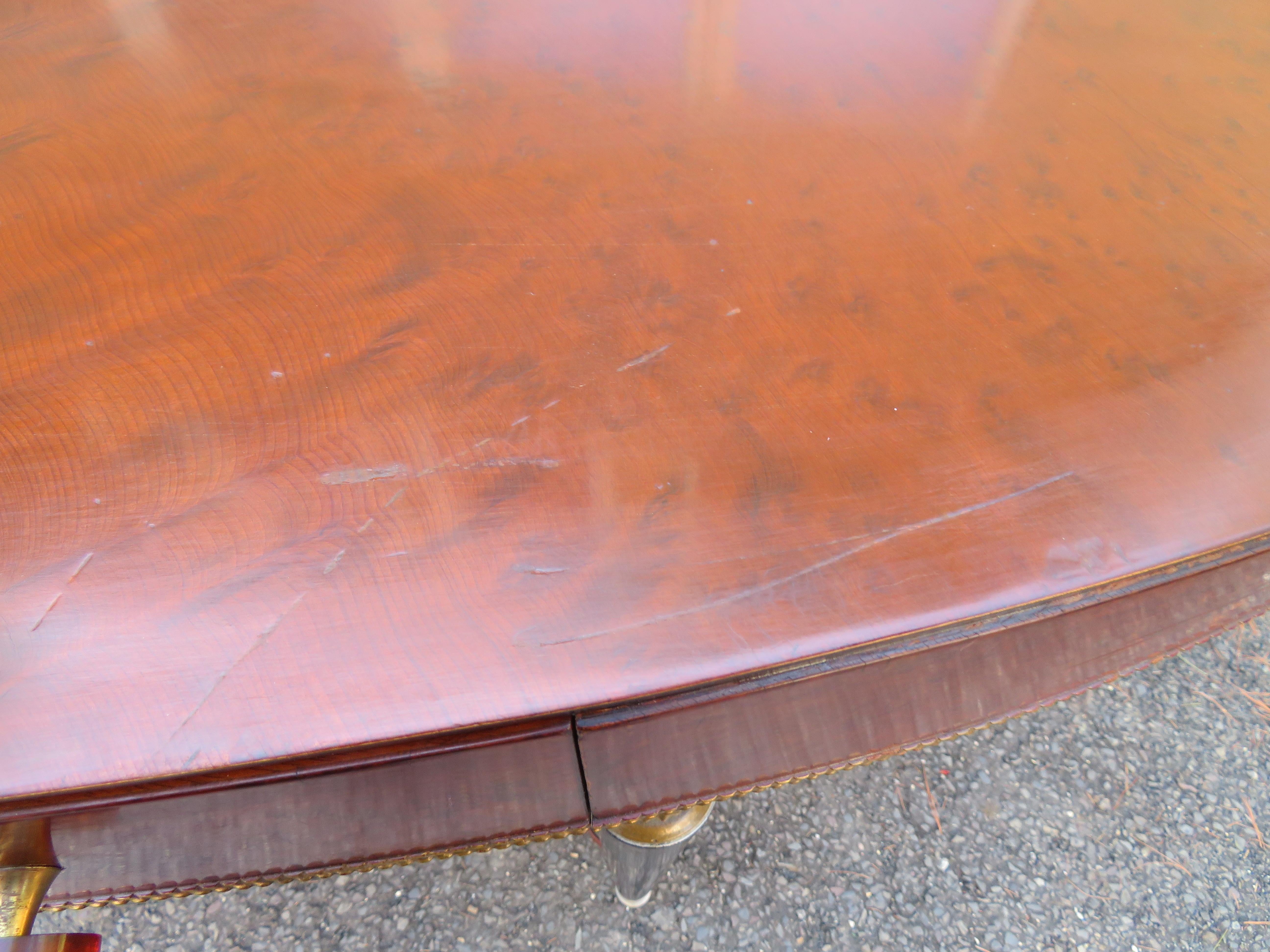Superbe table console Demilune en acajou français de style Louis XVI  en vente 4