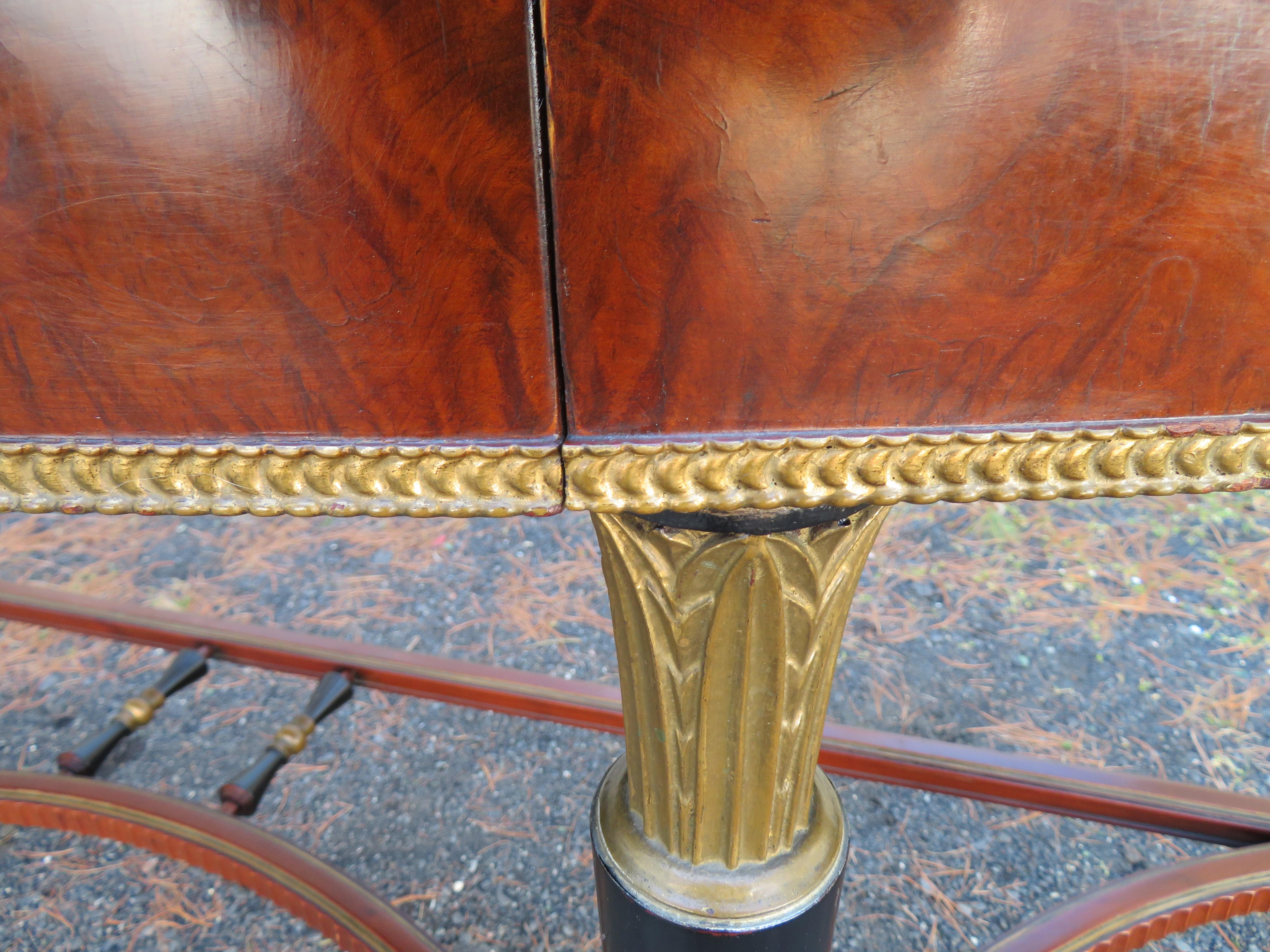Stunning Louis XVI Style French Mahogany Demilune Console Table For Sale 8