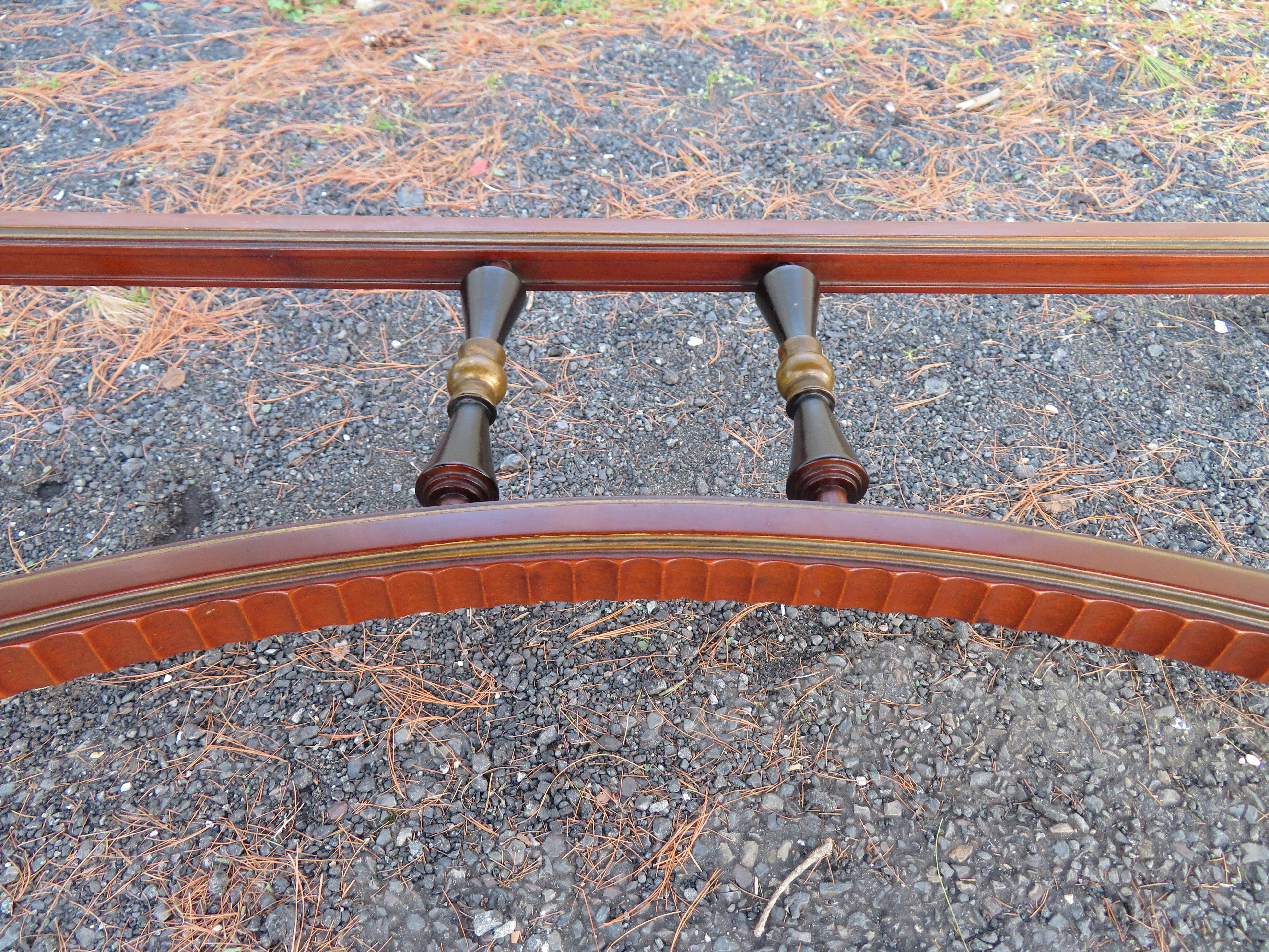 Stunning Louis XVI Style French Mahogany Demilune Console Table For Sale 11