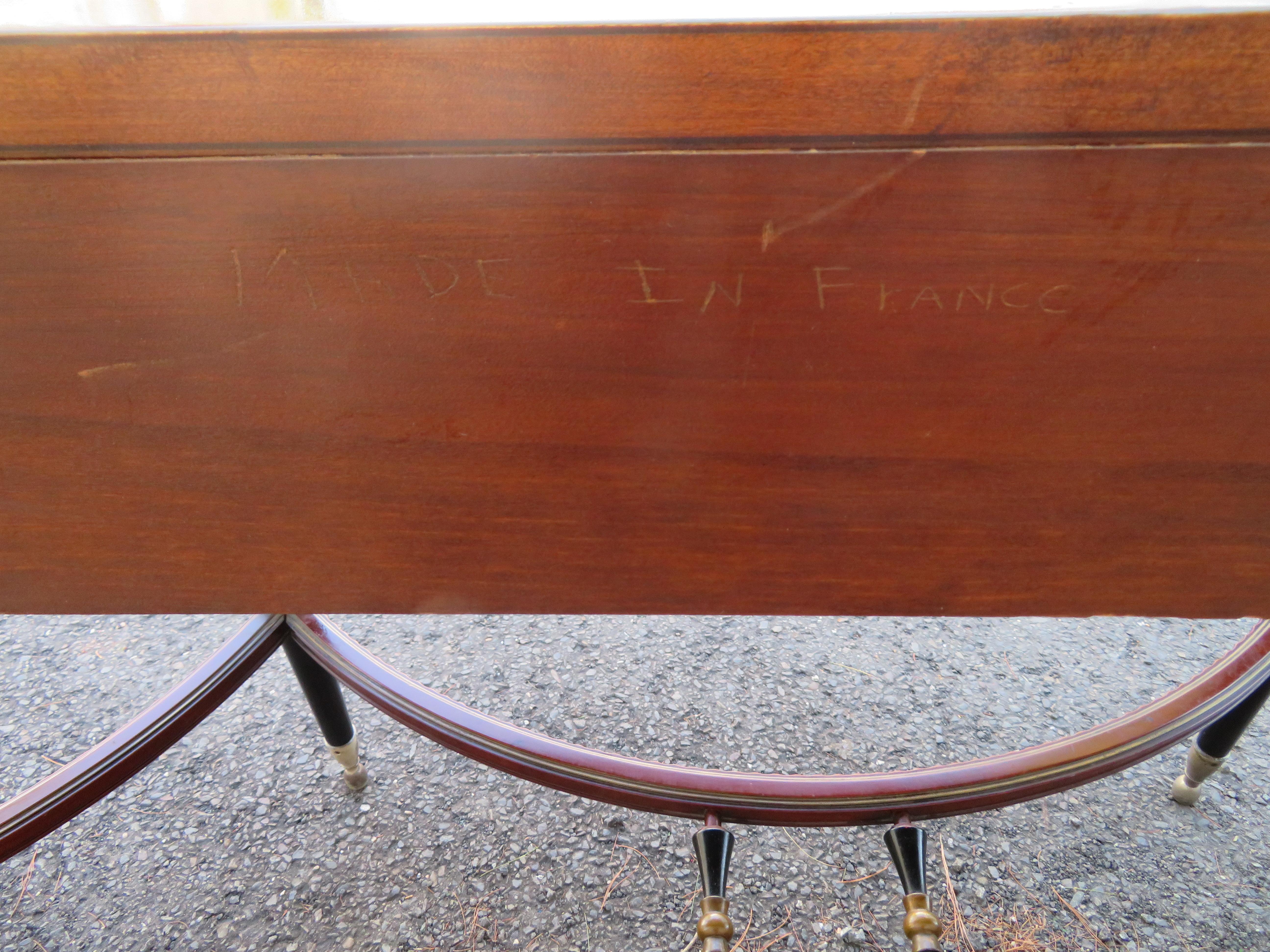 Superbe table console Demilune en acajou français de style Louis XVI  en vente 12