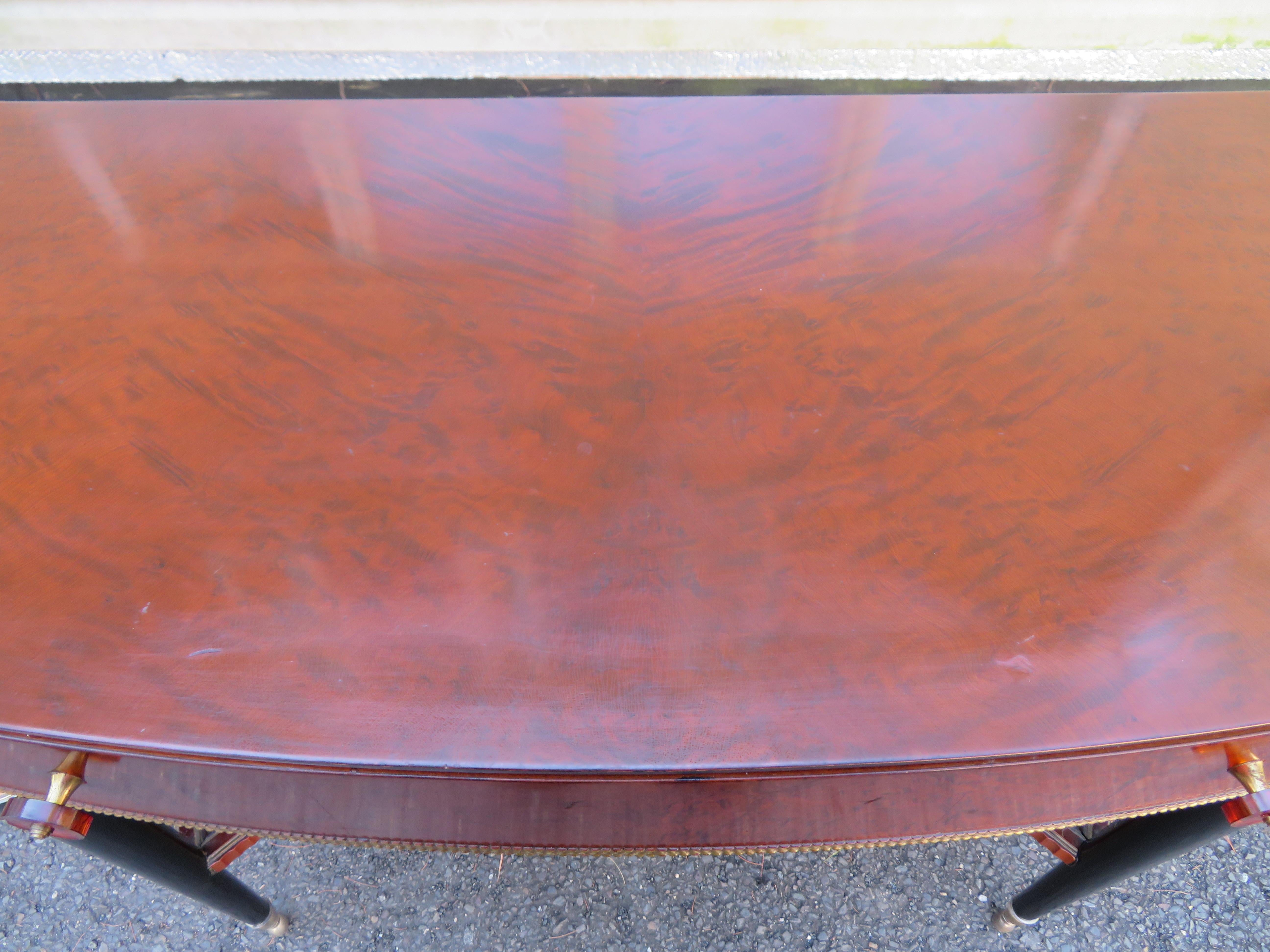 Stunning Louis XVI Style French Mahogany Demilune Console Table For Sale 3