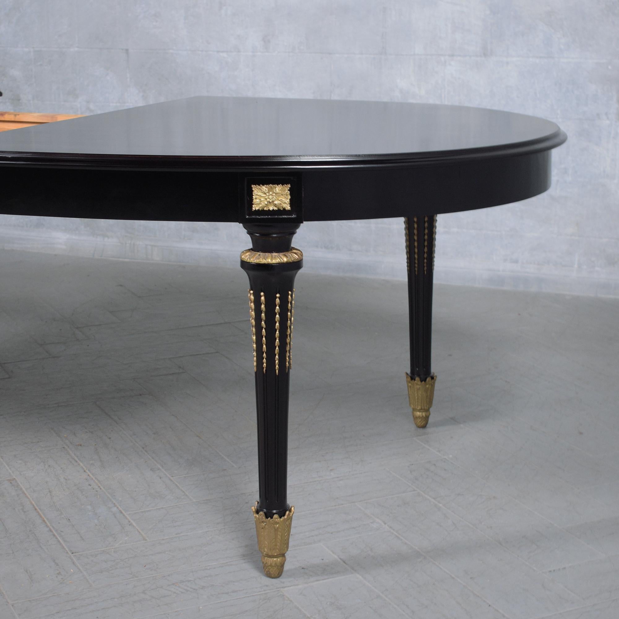 Louis XVI-Style Mahogany Oval Dining Table: Elegance Restored For Sale 7