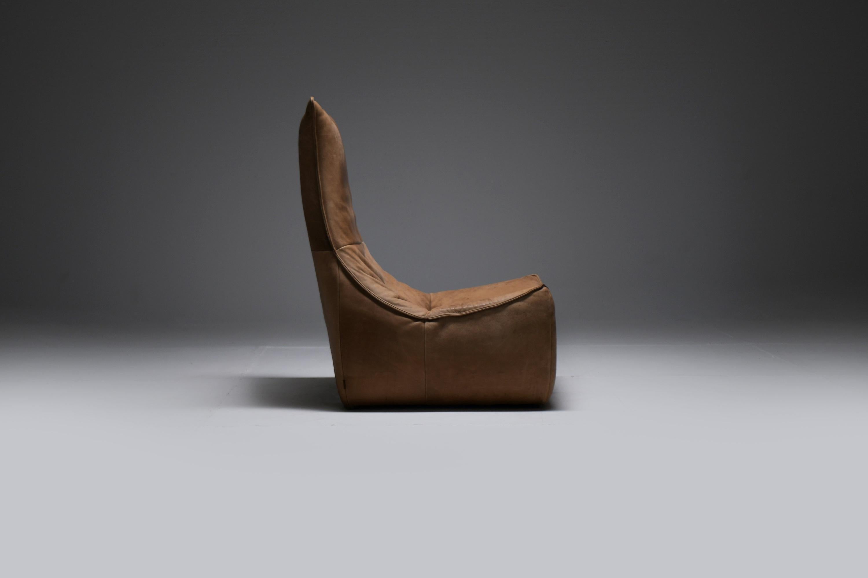  Stunning lounge chair The Rock in brown leather by Gerard Van Den Berg - Montis For Sale 1