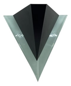 Stupenda applique moderna in lucite e laccata nera, Germania, anni '80