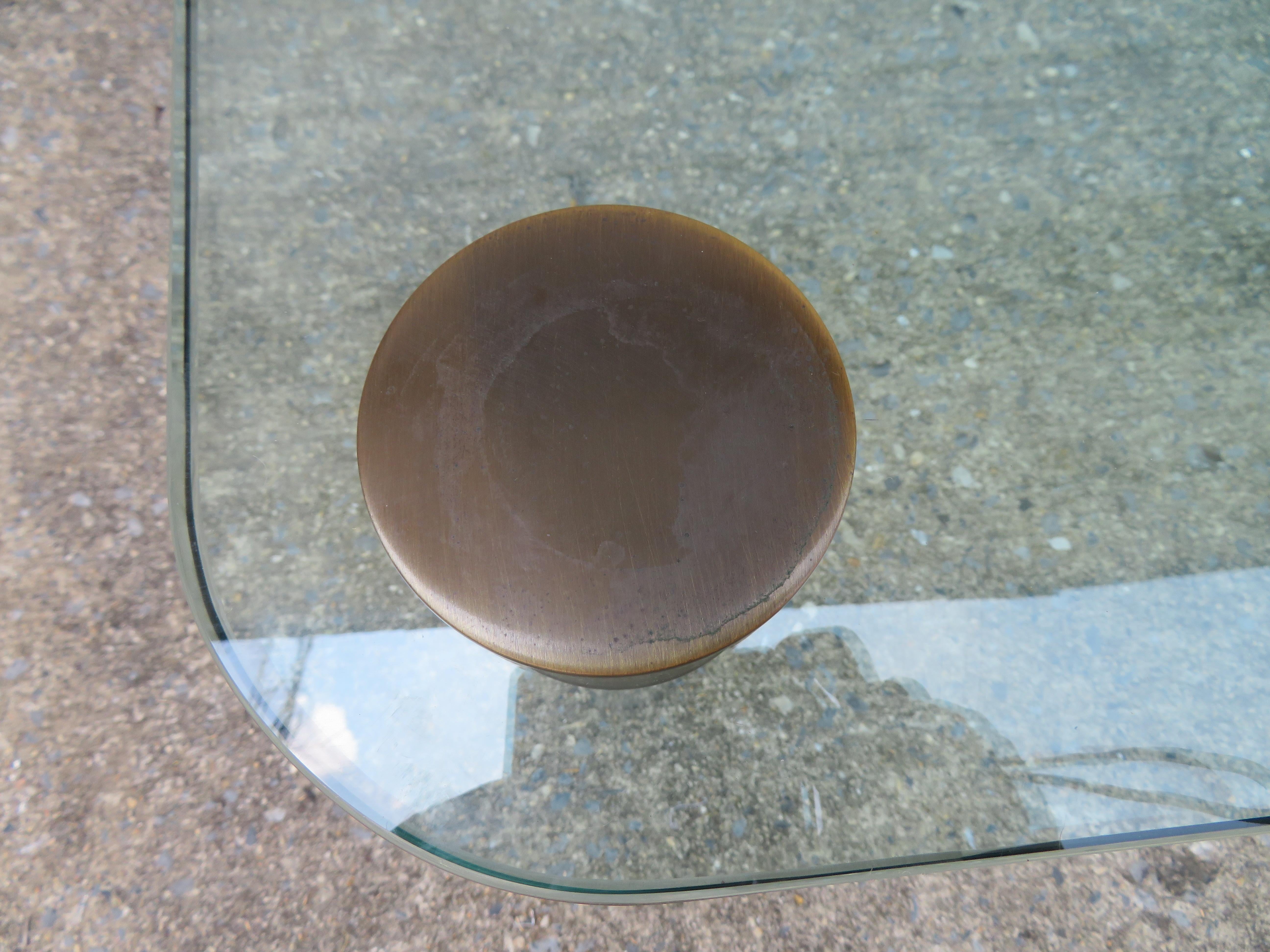 American Stunning Lucite Bronze and Glass Cocktail Table, Leon Rosen for Pace For Sale