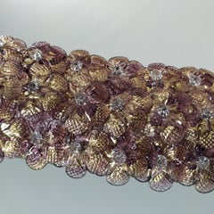 Stunning Luxurious Pink Mirror in Murano Glass with roses