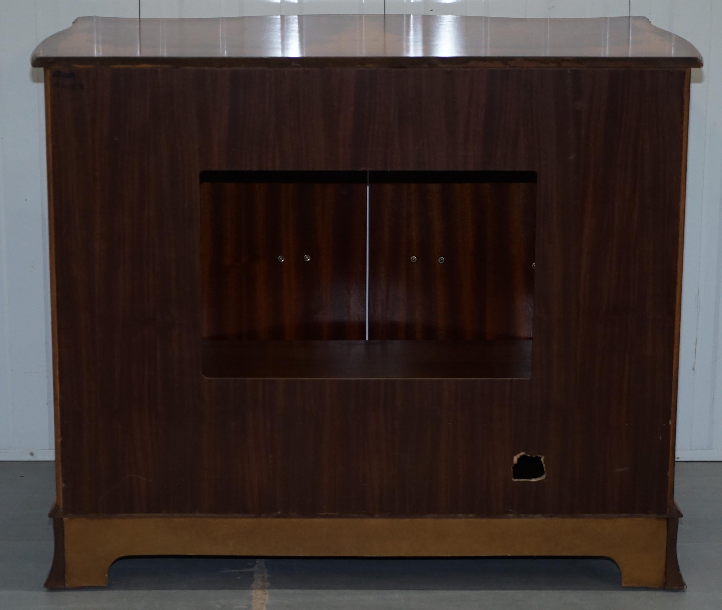 Stunning Luxury Burr Walnut Television Media Cabinet Stand Bi-Folding Doors 5