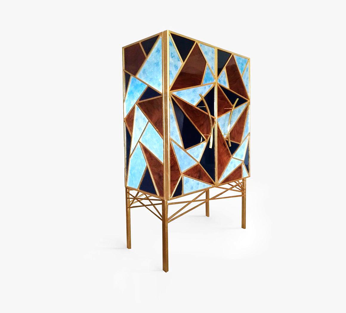 Superbe armoire de luxe Tiffany Art Déco Contemporary Modern Cabinet Sideboard Dry Bar Neuf - En vente à Coimbra, PT