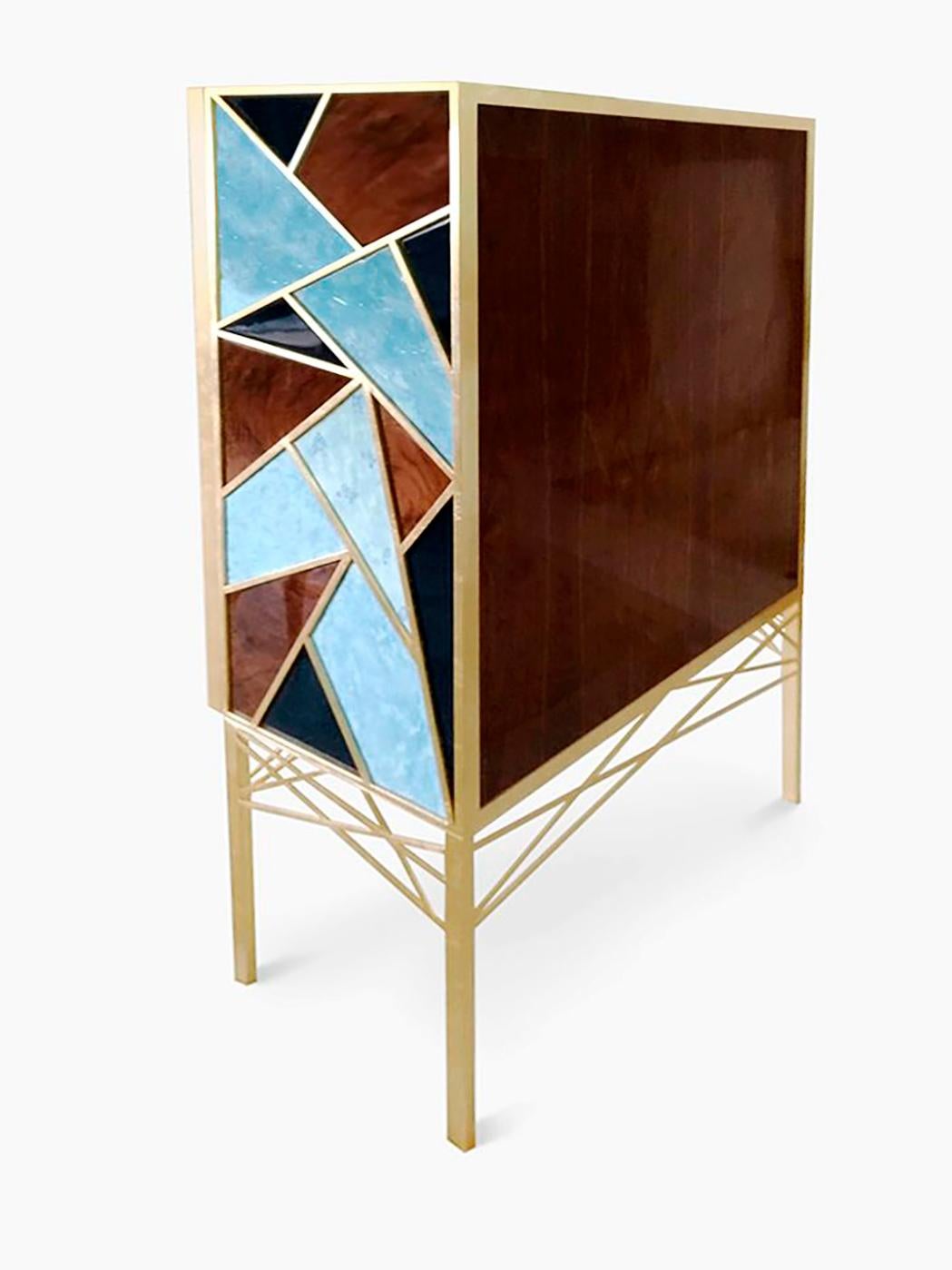 XXIe siècle et contemporain Superbe armoire de luxe Tiffany Art Déco Contemporary Modern Cabinet Sideboard Dry Bar en vente