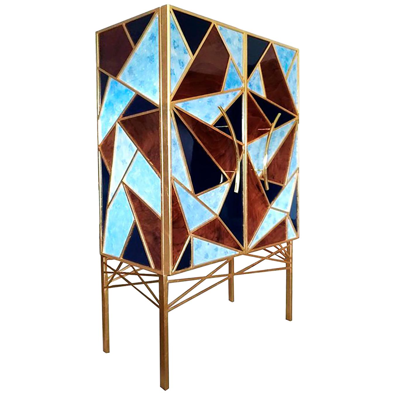 Stunning Luxury "Tiffany" Art Deco Contemporary Modern Cabinet Sideboard Dry Bar