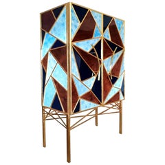Superbe armoire de luxe Tiffany Art Déco Contemporary Modern Cabinet Sideboard Dry Bar