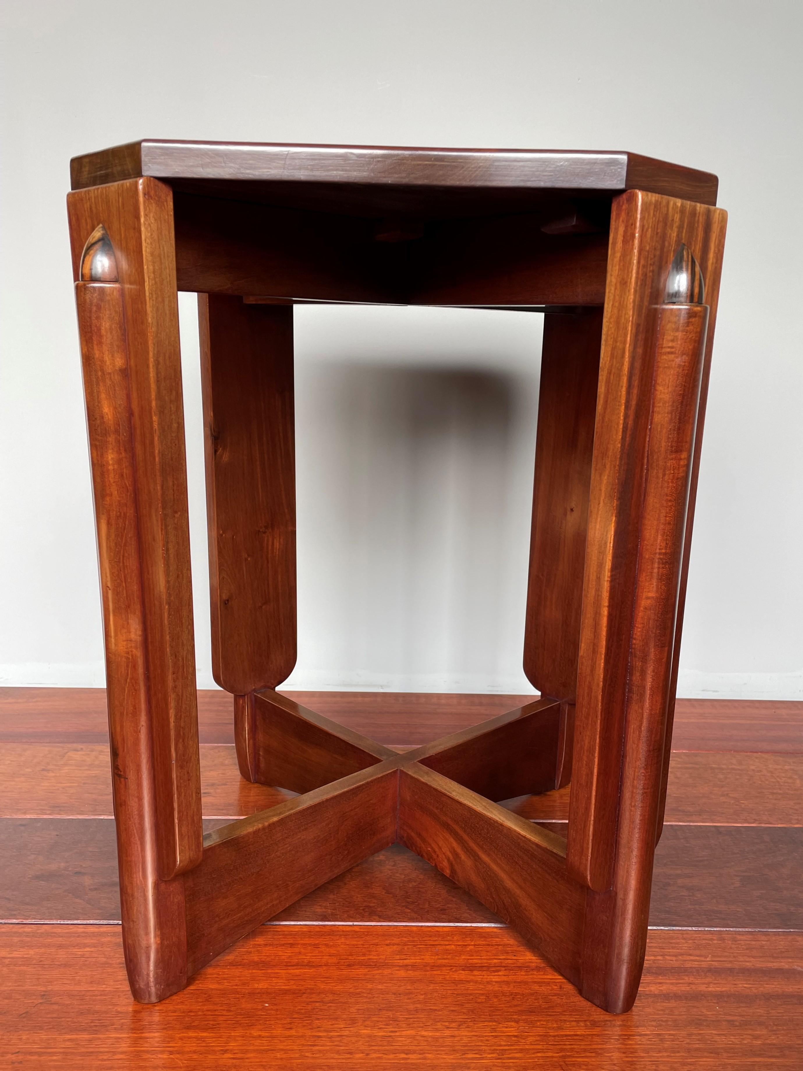 Stunning Nutwood Arts and Crafts Occasional Table / Plant Stand Hildo Krop Attr 8