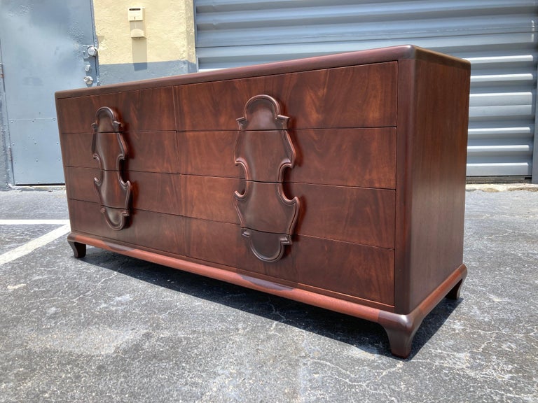 Stunning Mahogany Dresser by Johnson Furniture, 1950’s, USA For Sale 7