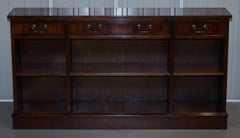 Stunning Mahogany Library Sideboard with Three Long Drawers & Bookcase Shelves