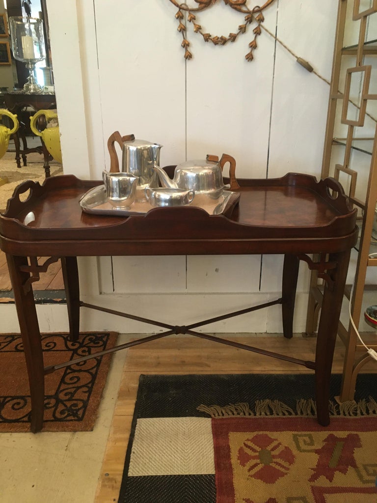 Late 20th Century Stunning Maitland Smith Tray Top Serving or Side Table For Sale
