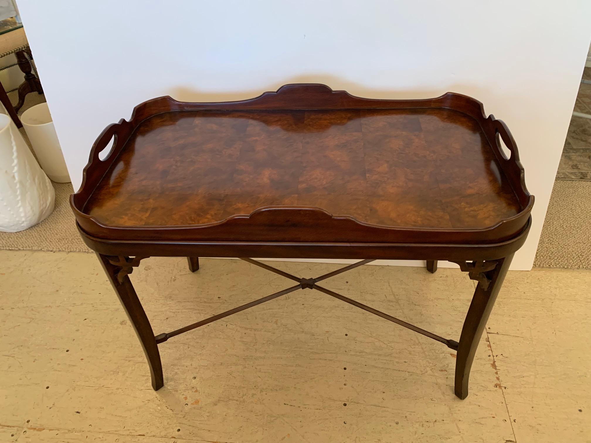 Philippine Stunning Maitland Smith Tray Top Serving or Side Table
