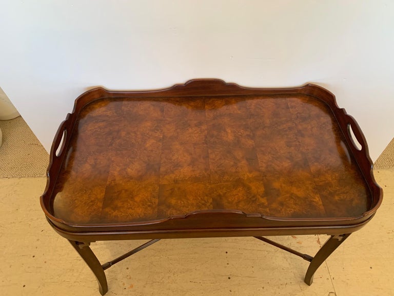 Stunning Maitland Smith Tray Top Serving or Side Table For Sale 2