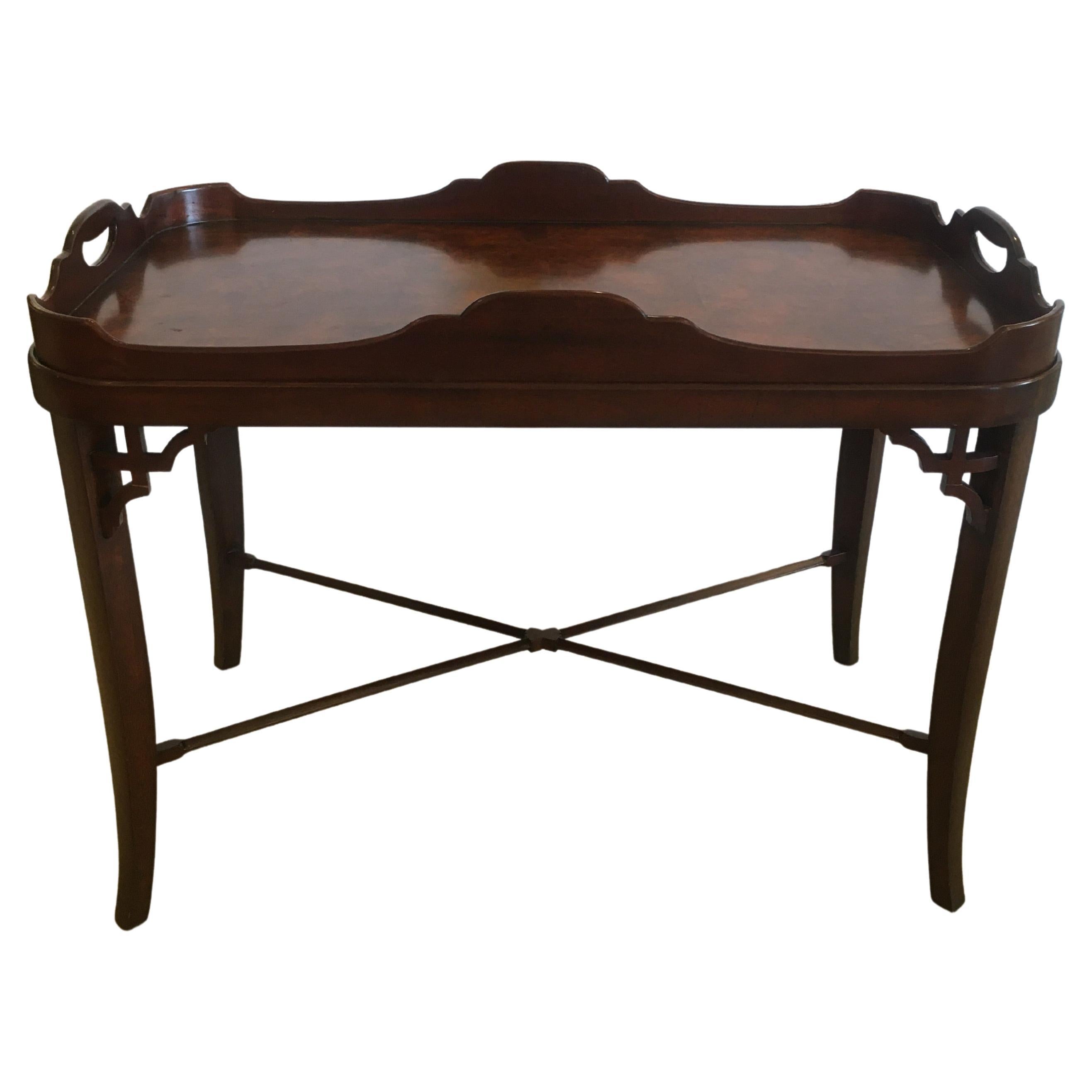 Stunning Maitland Smith Tray Top Serving or Side Table