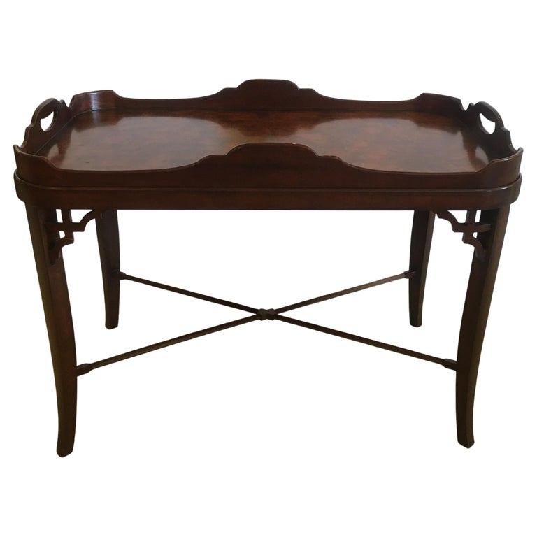 Stunning Maitland Smith Tray Top Serving or Side Table For Sale