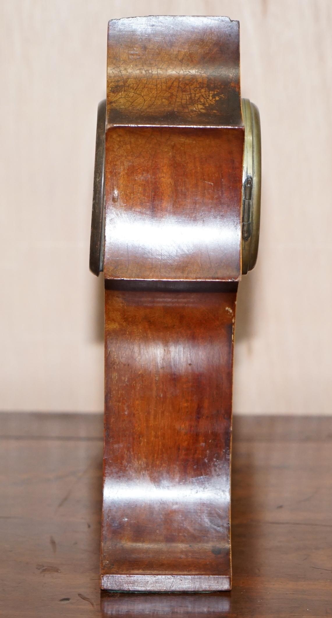 Stunning Maple & Co Paris Art Nouveau Hardwood Marquetry Inlaid Mantle Clock For Sale 2