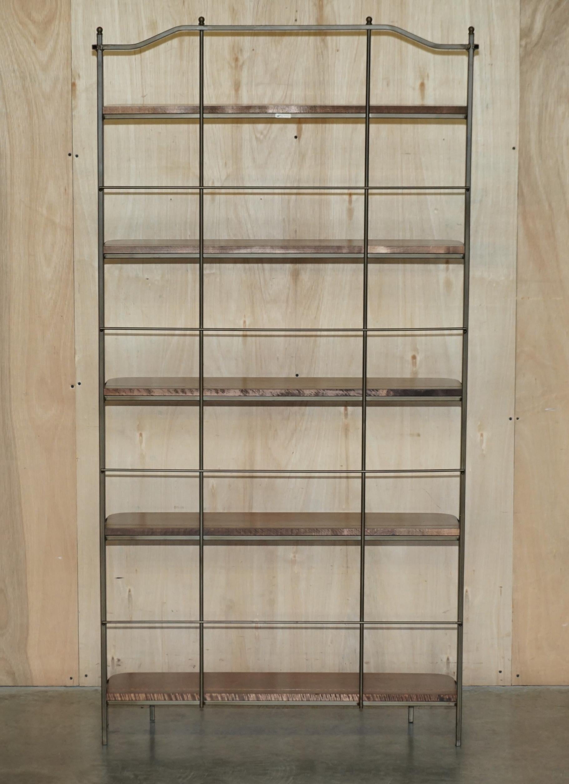 Stunning Maple & Wrought Iron Charleston Forge Etagere Open Library Bookcase For Sale 6