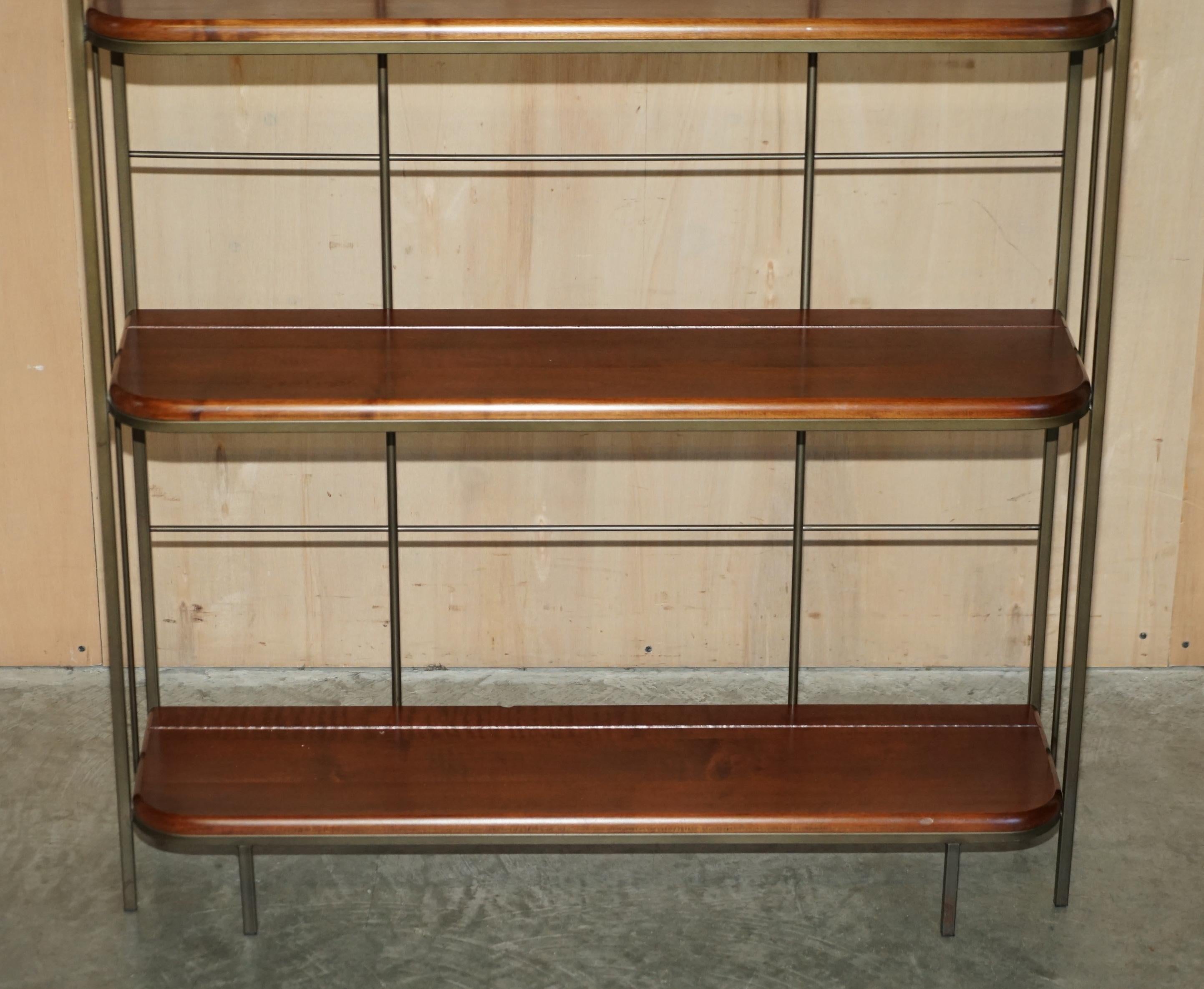 Mid-Century Modern Stunning Maple & Wrought Iron Charleston Forge Etagere Open Library Bookcase For Sale