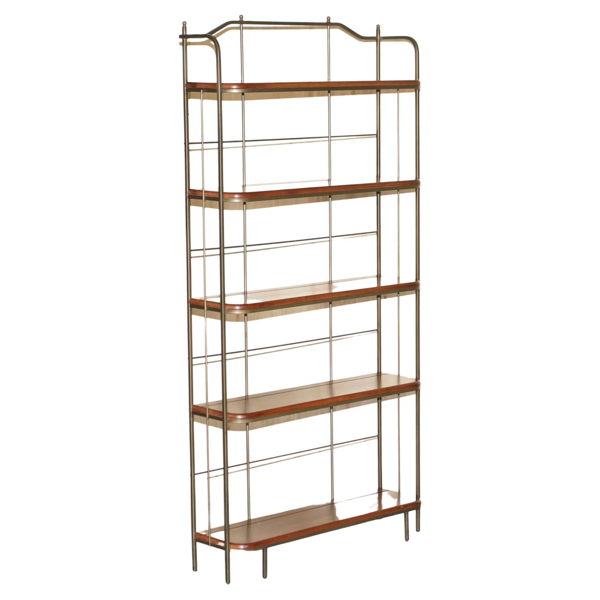 Stunning Maple & Wrought Iron Charleston Forge Etagere Open Library Bookcase For Sale