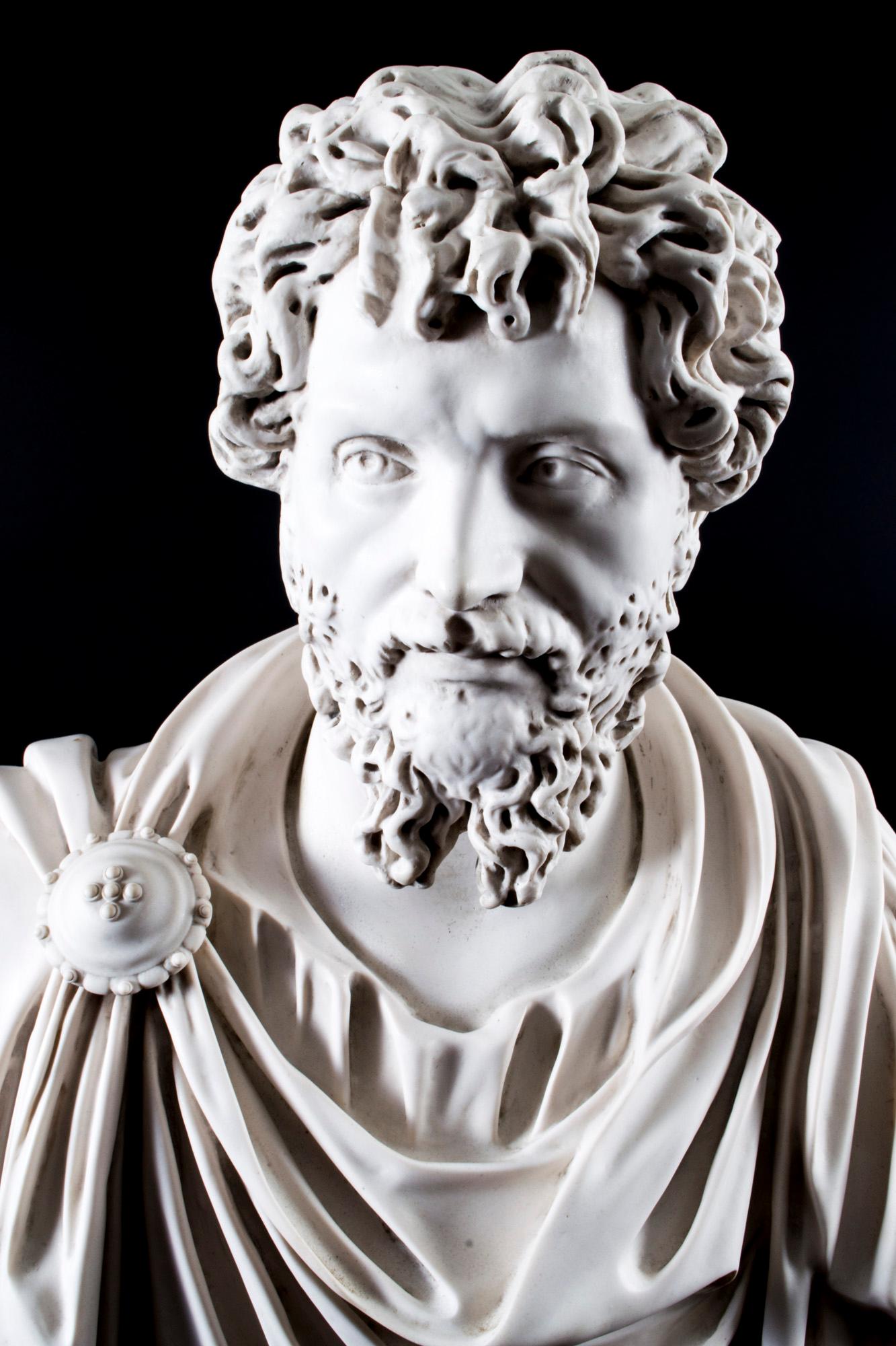A beautifully sculpted marble bust of the famous Roman Emperor Septimus Severus, dating from the last quarter of the 20th century.

The attention to detail throughout the piece is second to none and the figure is extremely lifelike.

This high