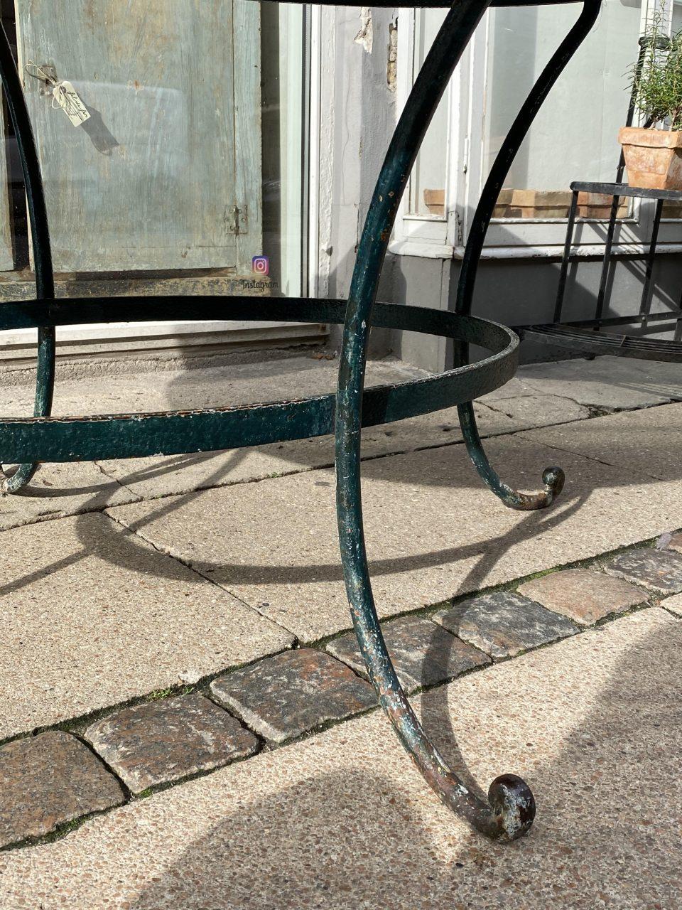 Stunning Marble Top Iron Framed Table for 6, France, 1900 In Good Condition In Copenhagen K, DK
