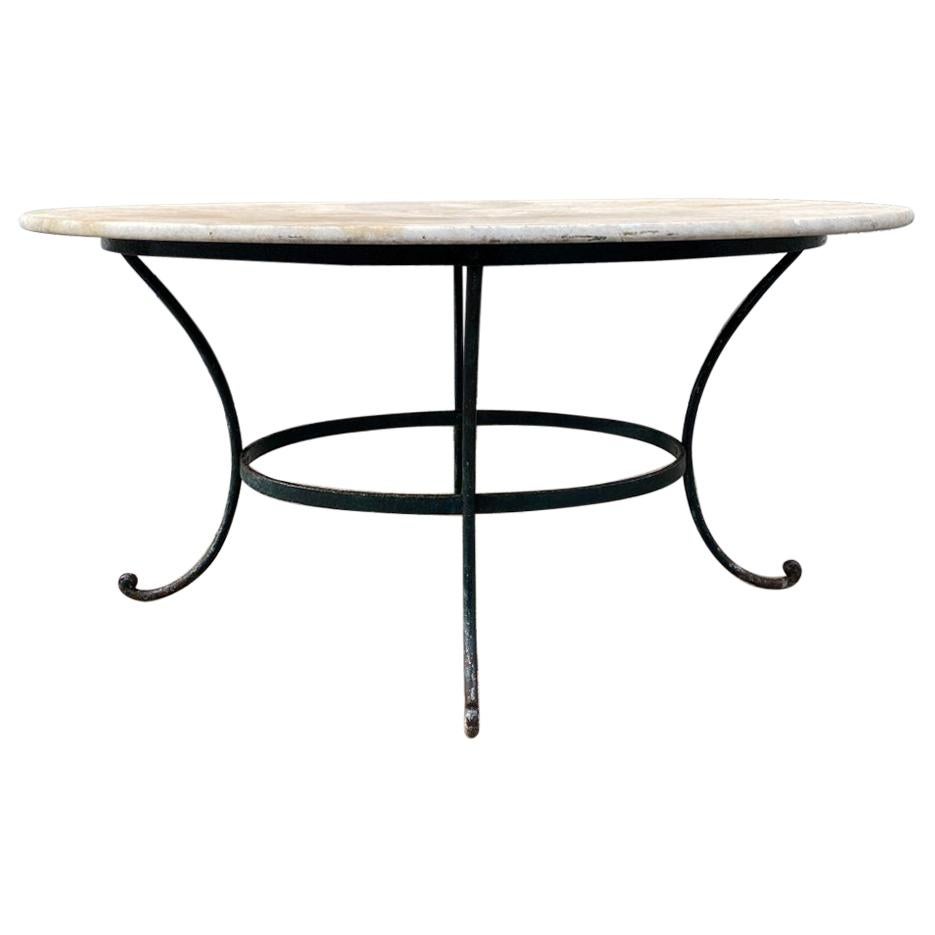 Stunning Marble Top Iron Framed Table for 6, France, 1900