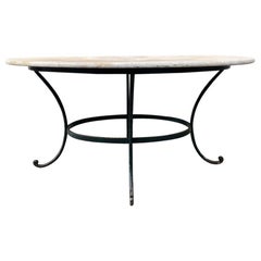 Stunning Marble Top Iron Framed Table for 6, France, 1900