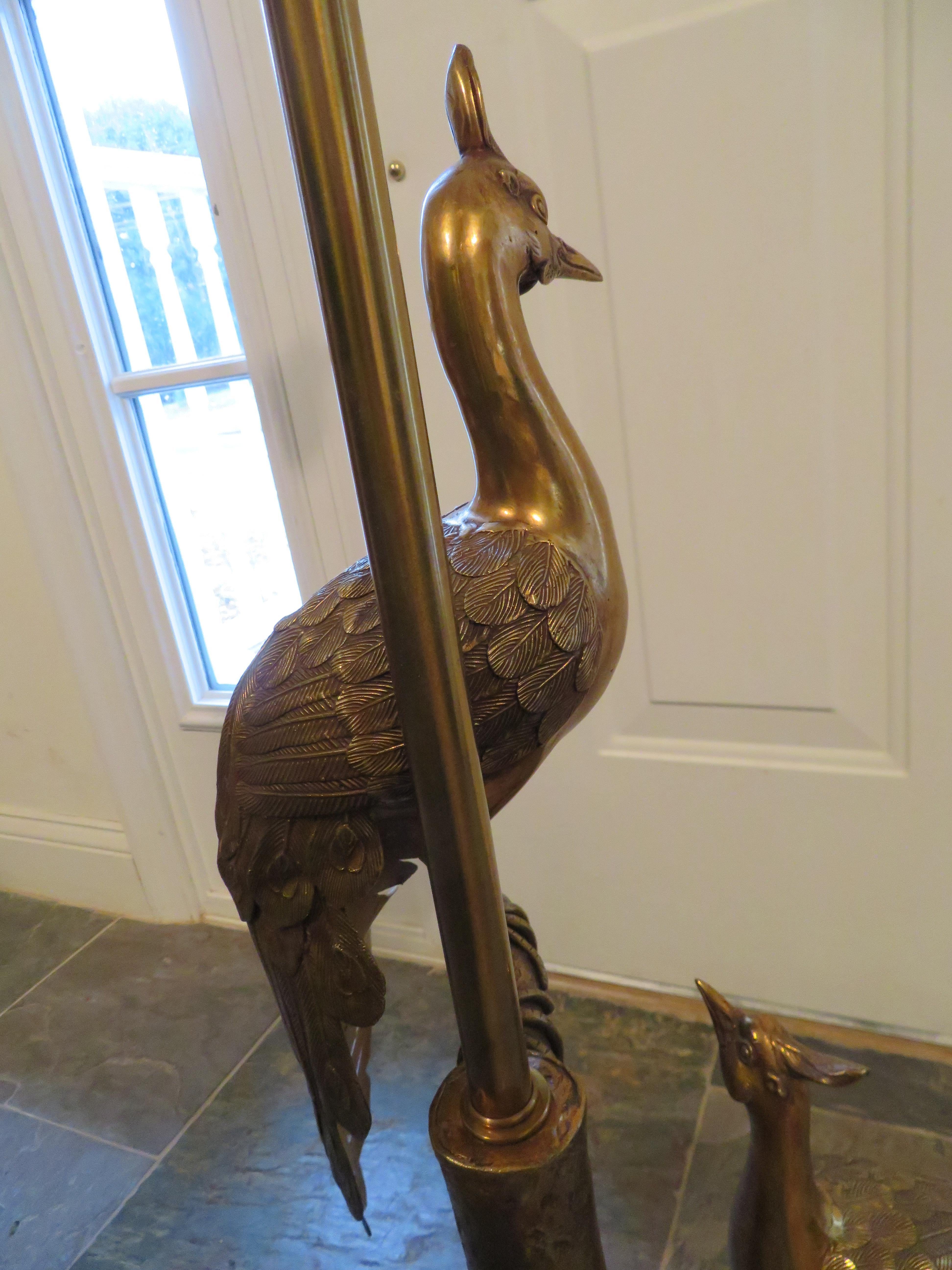 Stunning Marbro Brass Peacock Form Table Lamp Mid-Century Modern For Sale 4