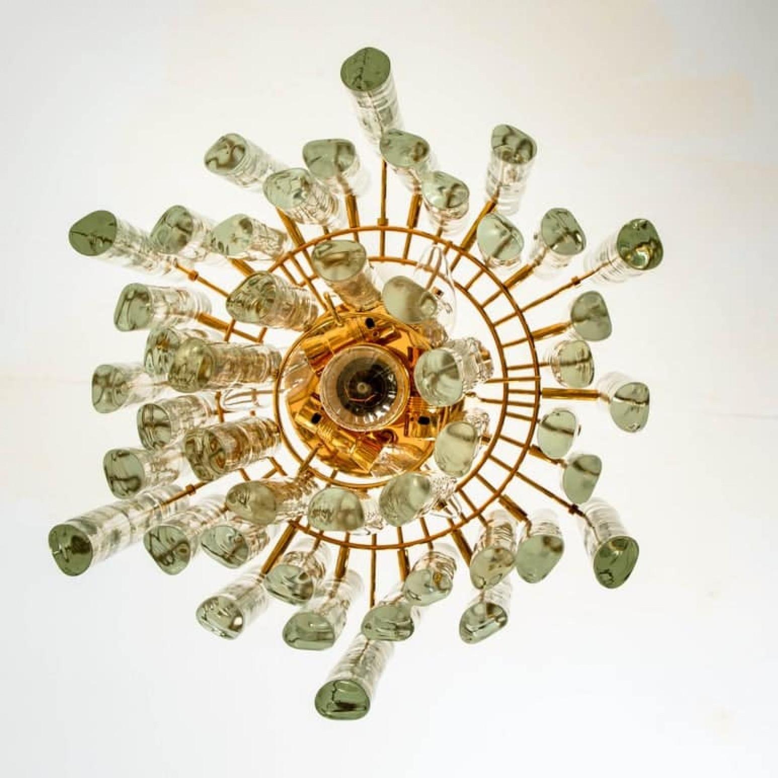 Stunning Marked Crystal and Gilt Metal Chandelier, Kinkeldey, Germany, 1970 For Sale 6