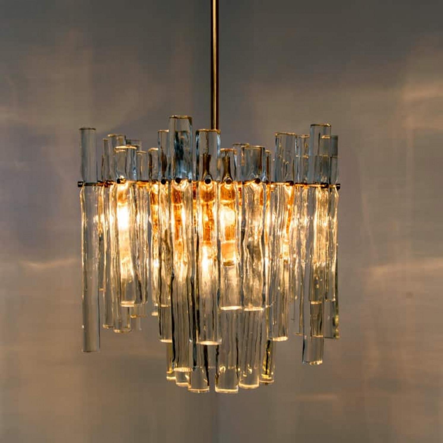 Stunning Marked Crystal and Gilt Metal Chandelier, Kinkeldey, Germany, 1970 For Sale 8