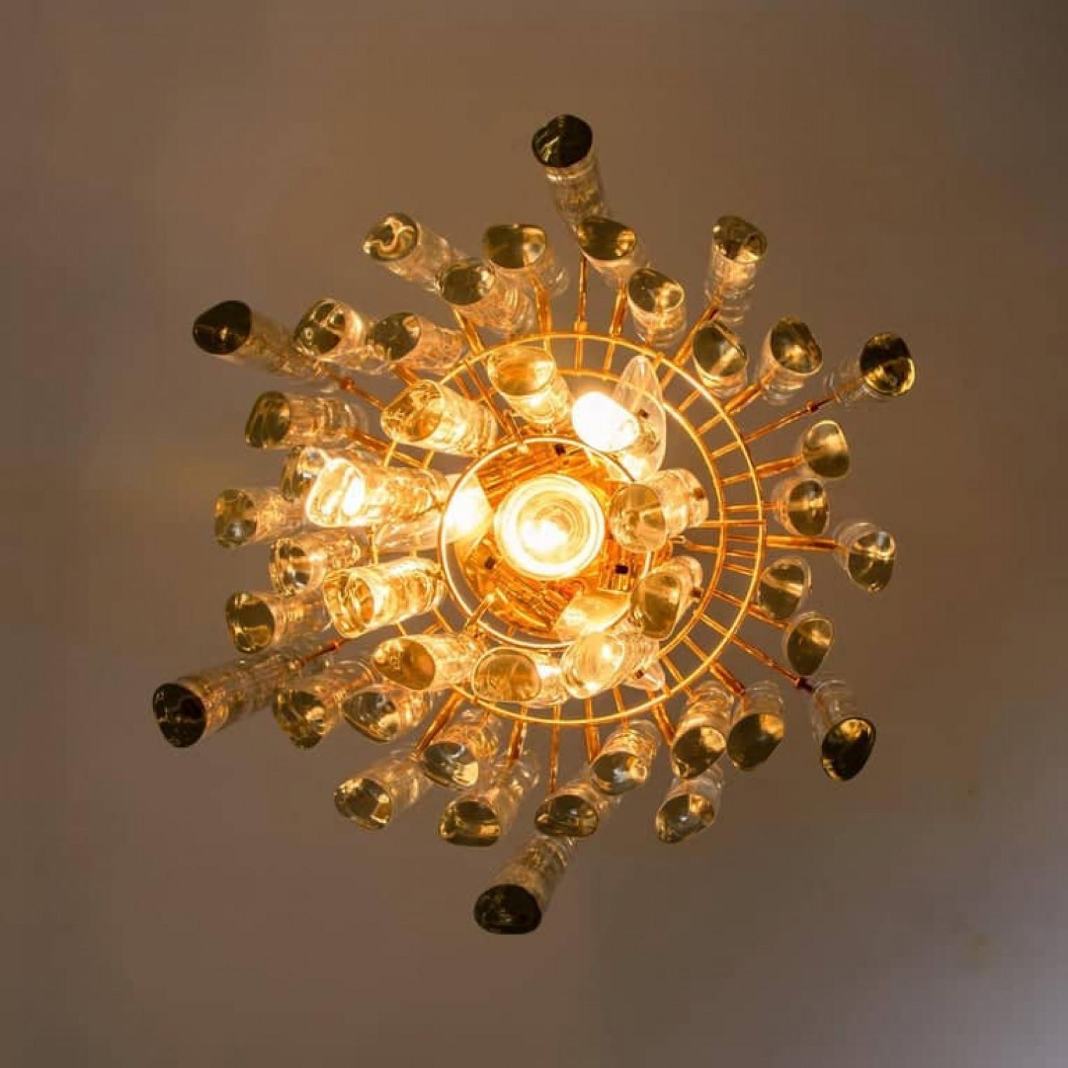 Stunning Marked Crystal and Gilt Metal Chandelier, Kinkeldey, Germany, 1970 For Sale 10