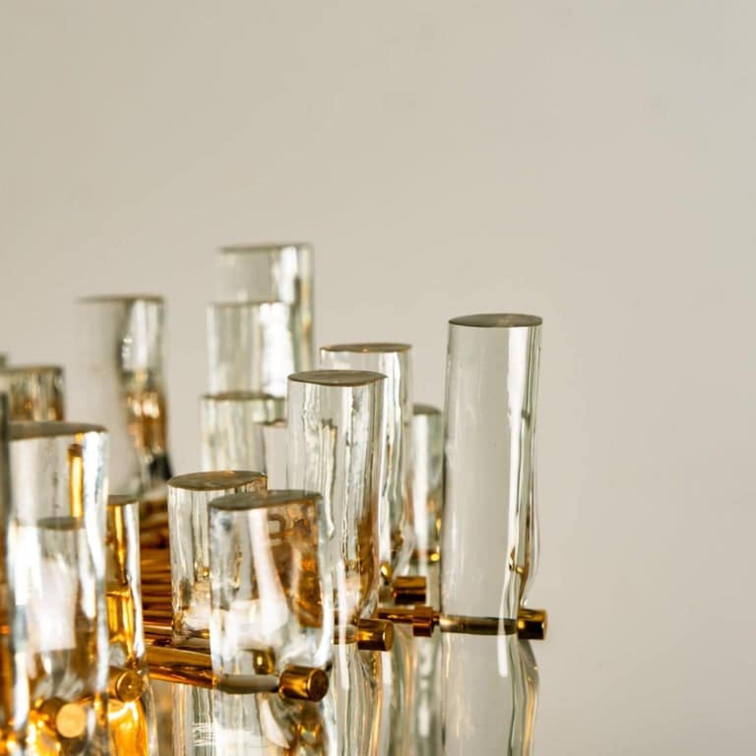 Stunning Marked Crystal and Gilt Metal Chandelier, Kinkeldey, Germany, 1970 For Sale 13